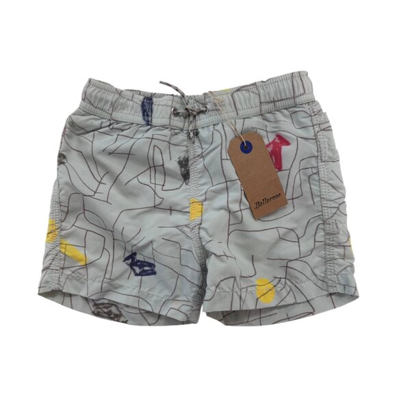 BELLEROSE - SWIM TRUNK - TEAL/YELLOW/RED - NWT - Picture 2 of 5